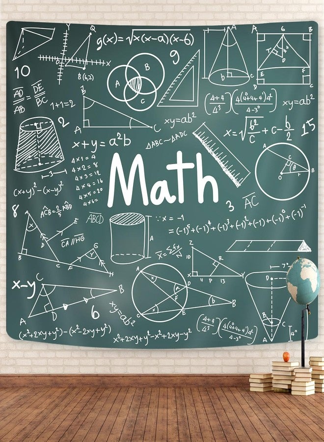 GOAOK Math Classroom Tapestry, Mathematics Equations Tapestry Wall Hanging, Science Formulas on Chalkboard Math Classroom Teacher Students Child Apartment Dorm Bedroom Decor Tapestries 60"x40"Inches - Image 1